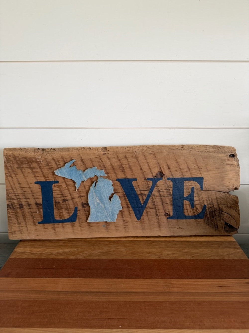 Love Michigan Wood Plaque Sign